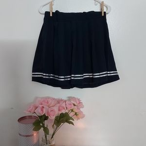 Navy kawaii pleated skirt